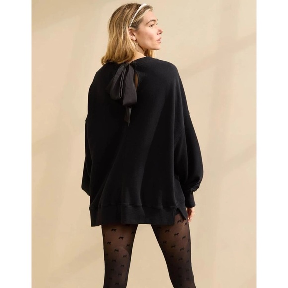 aerie Tops - Aerie Black Big Chill Bow Sweatshirt XXS